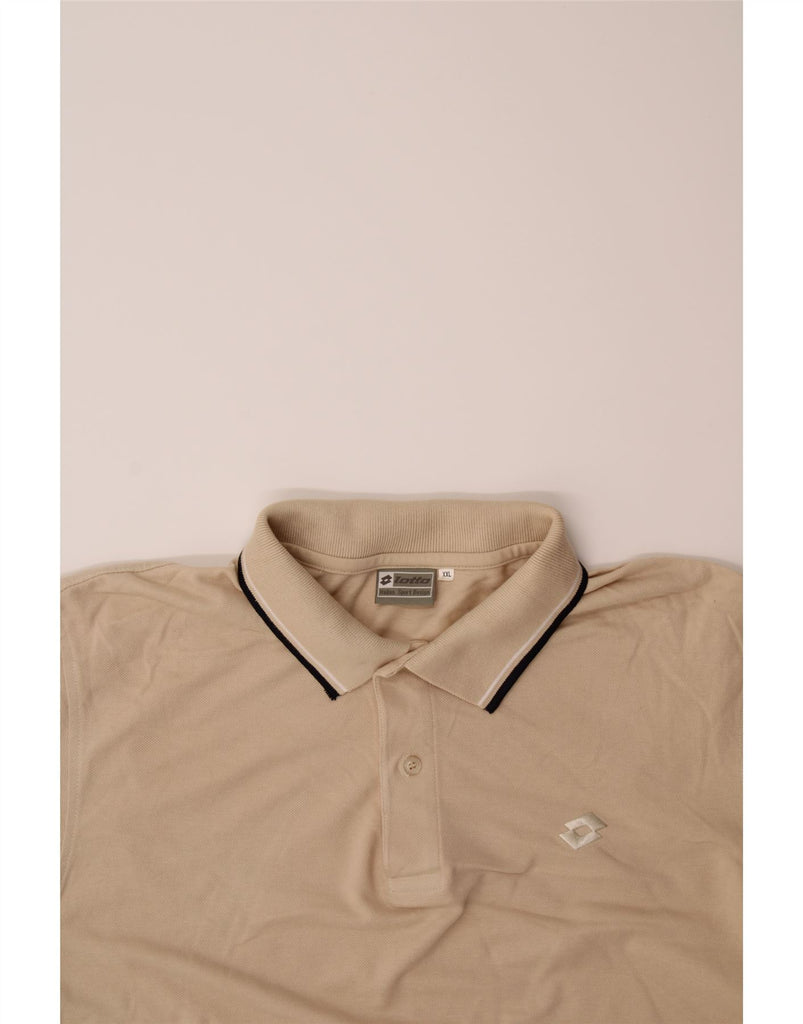 LOTTO Mens Polo Shirt 2XL Beige Cotton Vintage Lotto and Second-Hand Lotto from Messina Hembry 