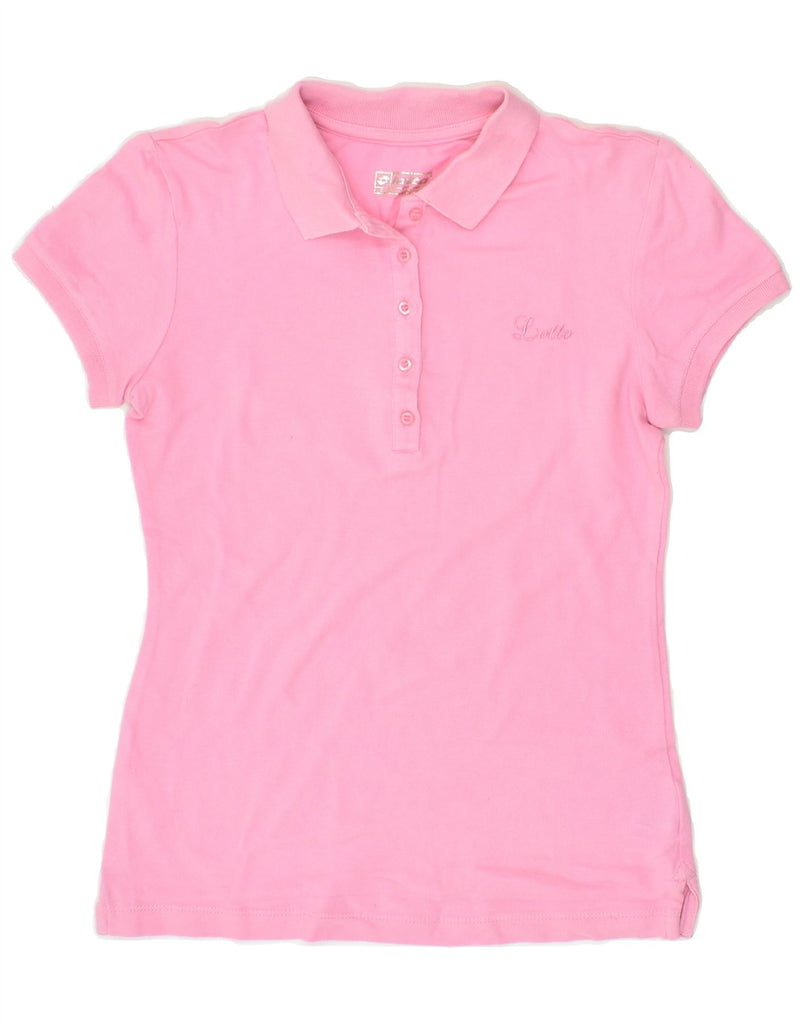 LOTTO Womens Polo Shirt UK 10 Small Pink Cotton | Vintage Lotto | Thrift | Second-Hand Lotto | Used Clothing | Messina Hembry 