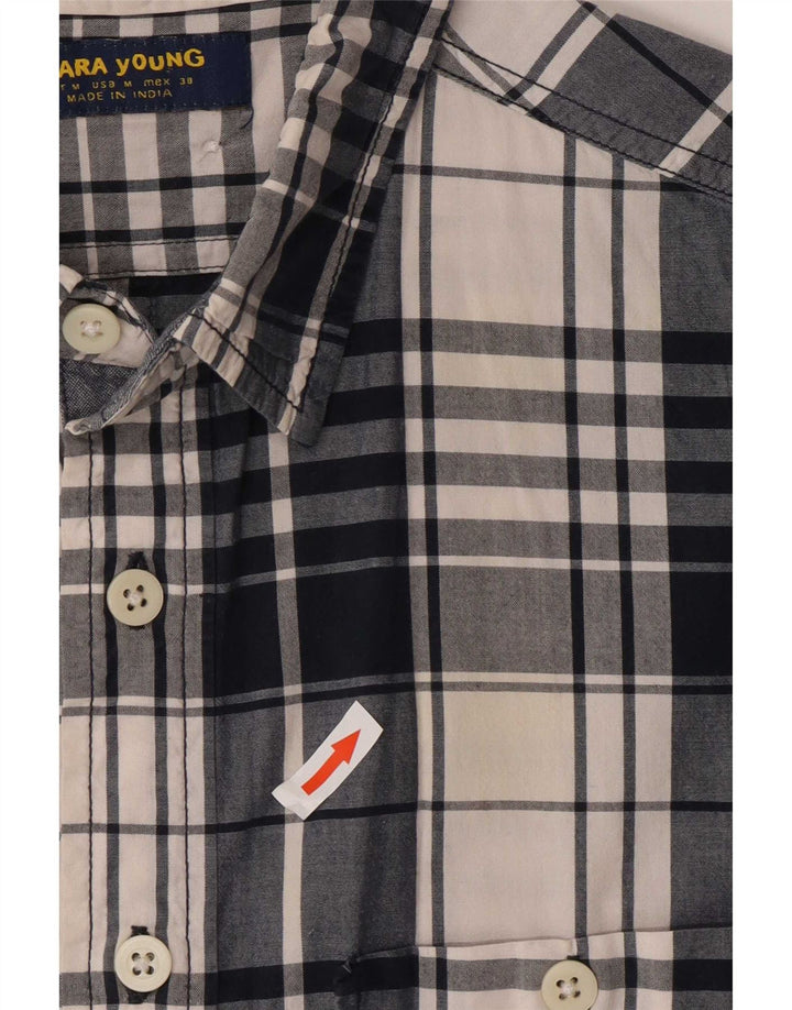Zara Mens Shirt Medium Blue Plaid