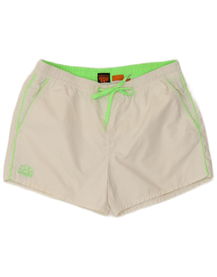 Sundek Mens Swimming Shorts Medium  White Nylon