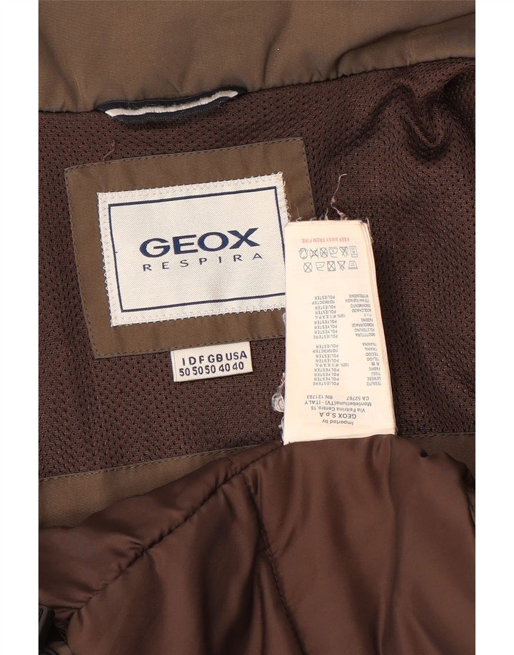 Geox Mens Respira Bomber Jacket UK 40 Large Brown Polyester