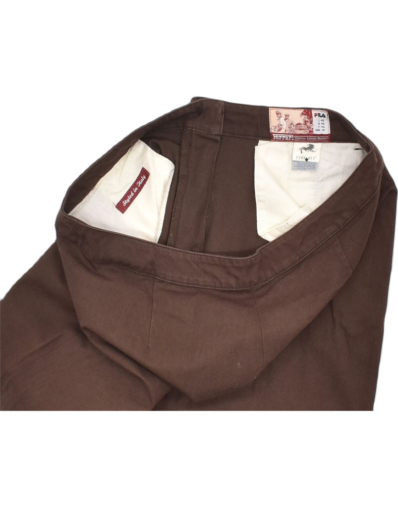 FILA Womens Straight Chino Trousers IT 46 Large W32 L31 Brown Cotton | Vintage | Thrift | Second-Hand | Used Clothing | Messina Hembry 