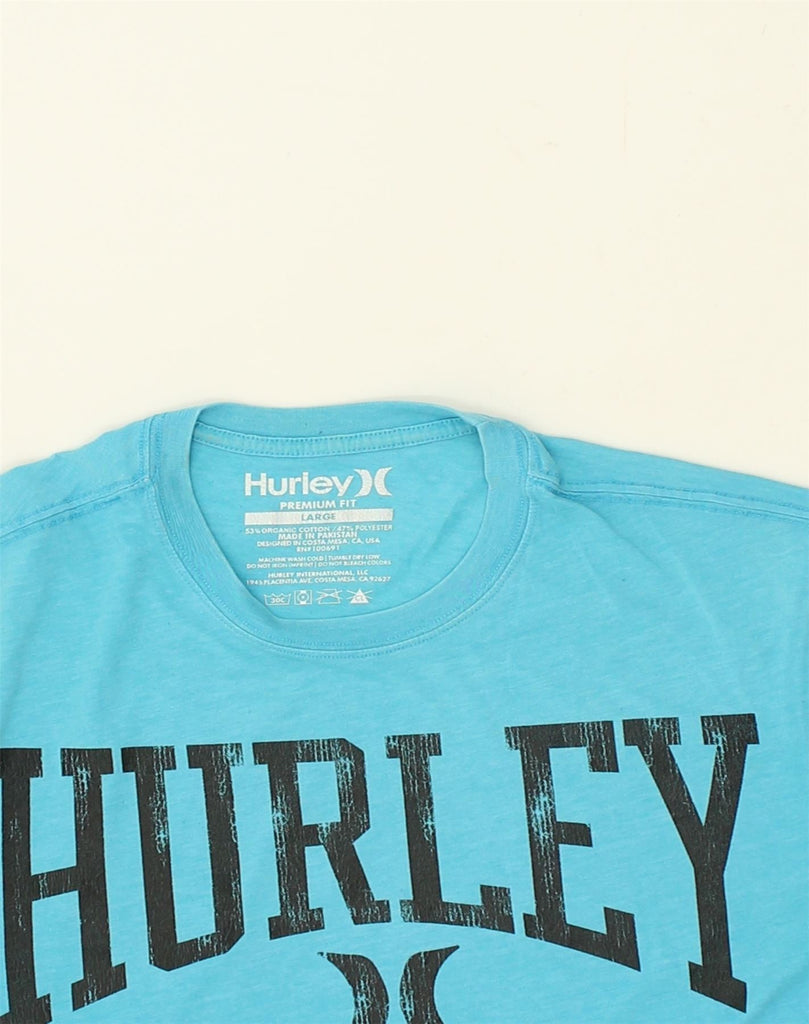 HURLEY Mens Premium Fit Premium Fit Graphic T-Shirt Top Large Blue Cotton | Vintage Hurley | Thrift | Second-Hand Hurley | Used Clothing | Messina Hembry 