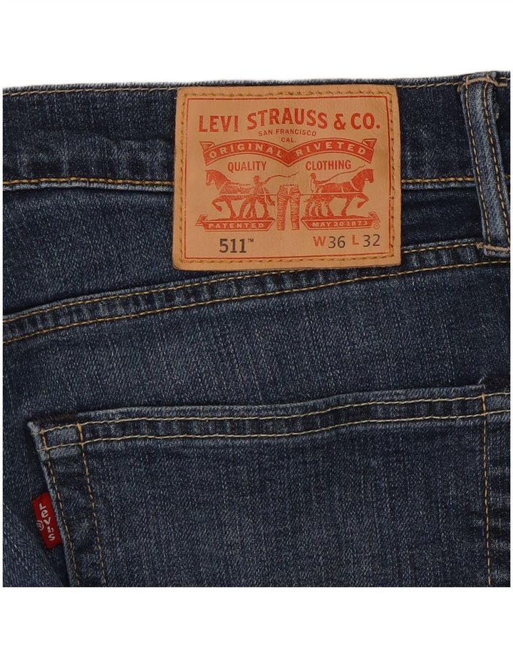 Levi's Mens 511 Slim Jeans W36 L32 Navy Blue Cotton