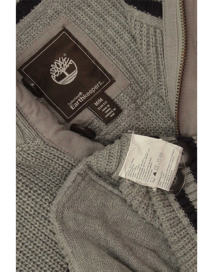 Timberland Mens Earthkeepers Slim Fit Zip Neck Jumper Sweater Medium Grey