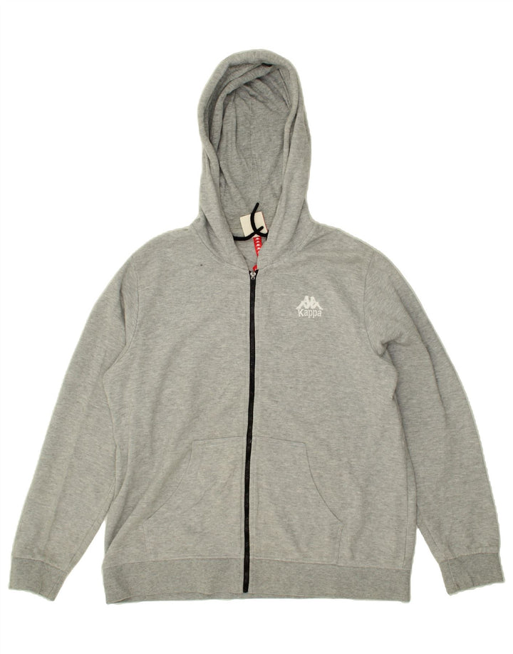 KAPPA Womens Zip Hoodie Sweater UK 18 XL Grey Cotton | Vintage Kappa | Thrift | Second-Hand Kappa | Used Clothing | Messina Hembry 