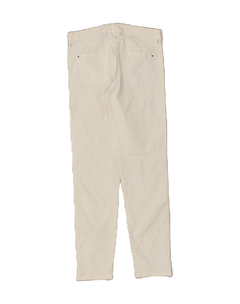 MASSIMO DUTTI Womens Slim Casual Trousers W28 L28  White Cotton Vintage Massimo Dutti and Second-Hand Massimo Dutti from Messina Hembry 