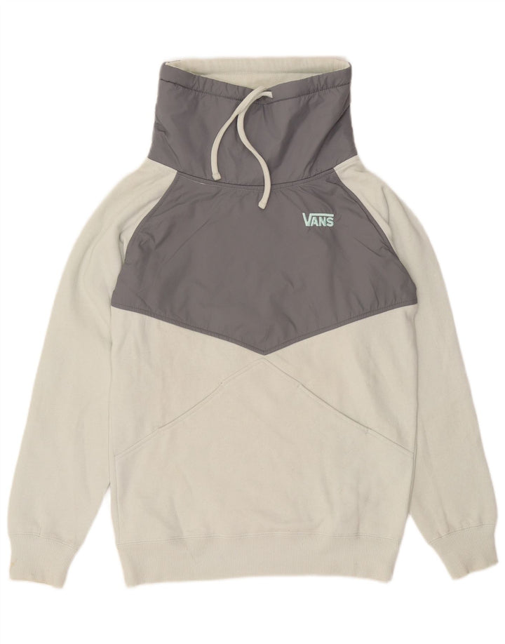 VANS Womens Sweatshirt Jumper UK 10 Small White Colourblock Cotton
