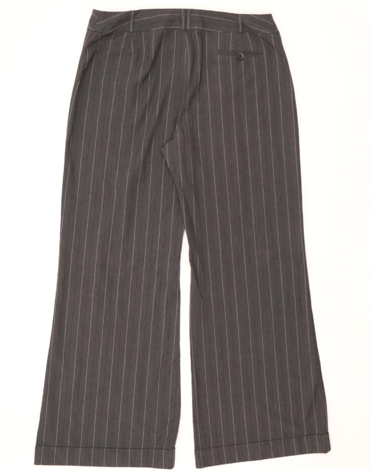 OASIS Womens Wide Leg Suit Trousers W34 L32 Grey Striped Polyester Vintage Oasis and Second-Hand Oasis from Messina Hembry 