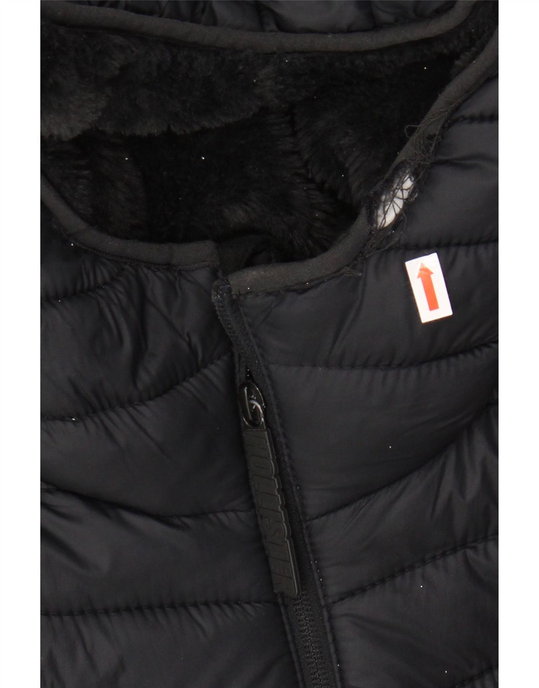 HOLLISTER Mens Hooded Padded Jacket UK 34 XS Black Nylon