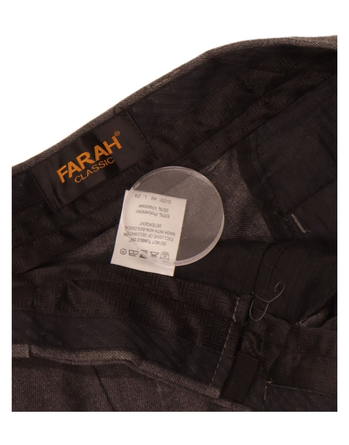 FARAH Mens Classic Slim Suit Trousers W46 L29 Grey Polyester Vintage Farah and Second-Hand Farah from Messina Hembry 