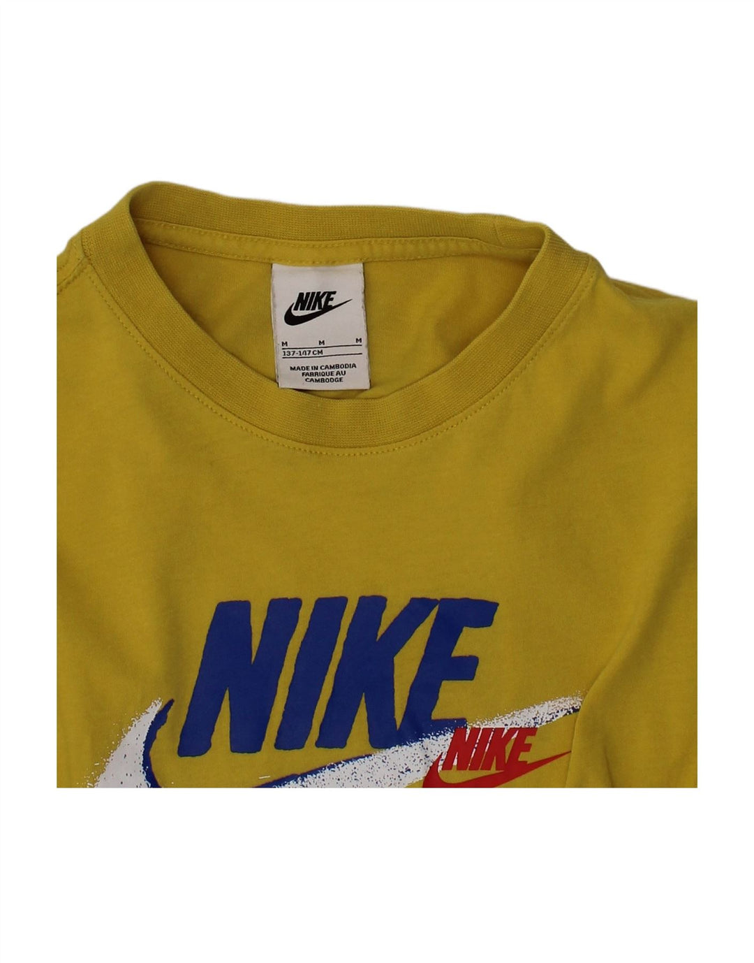 NIKE Boys Graphic T-Shirt Top 10-11 Years Medium Yellow