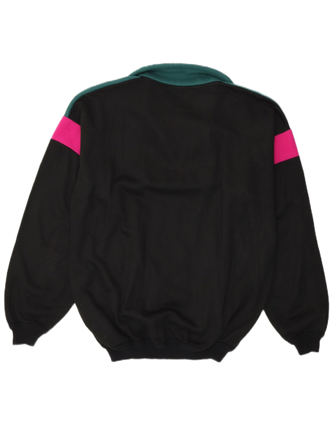 KISS Mens Fleece Sweatshirt Jumper  XL Black Colourblock Cotton