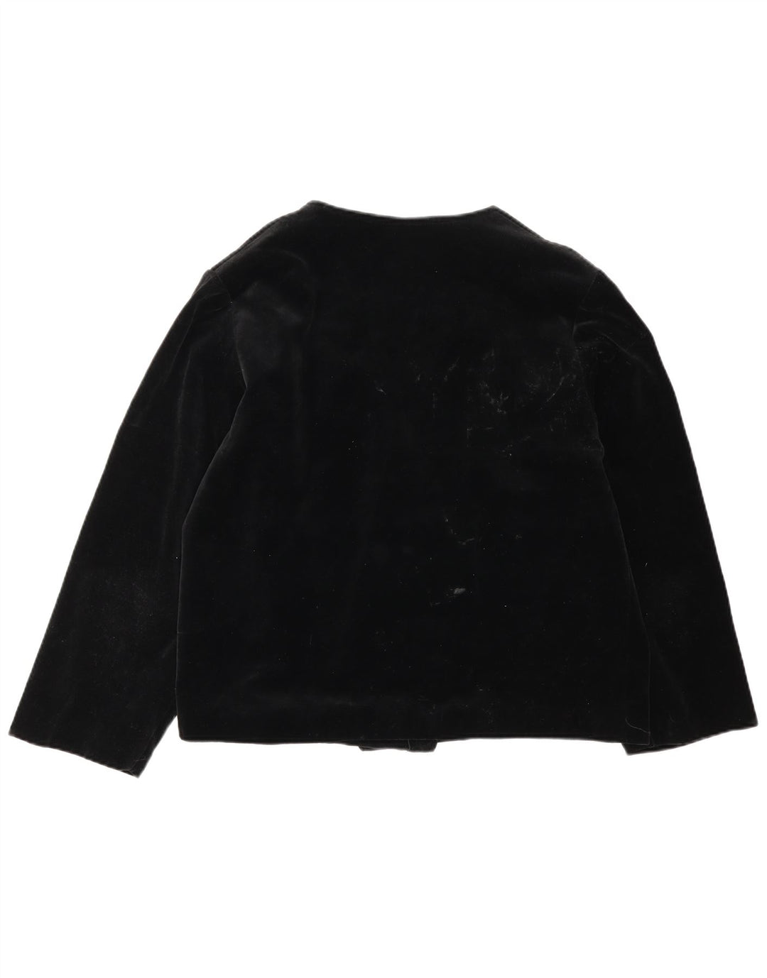 Vintage Womens Velvet Oversized Blazer Jacket UK 14 Medium Black Cotton