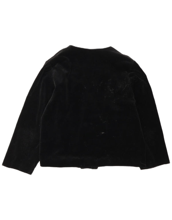 Vintage Womens Velvet Oversized Blazer Jacket UK 14 Medium Black Cotton