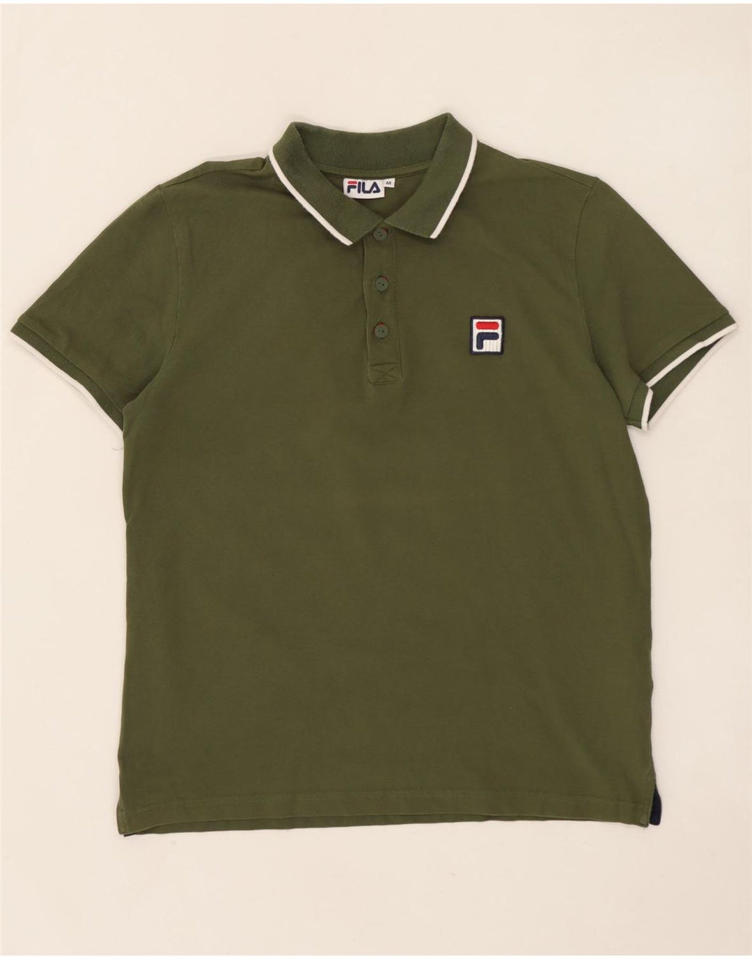 FILA Mens Polo Shirt Medium Khaki Cotton