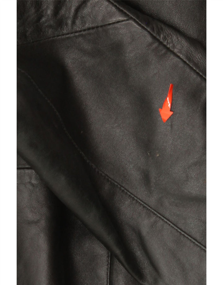 HELIUM Mens Leather Jacket UK 42 XL Black Leather