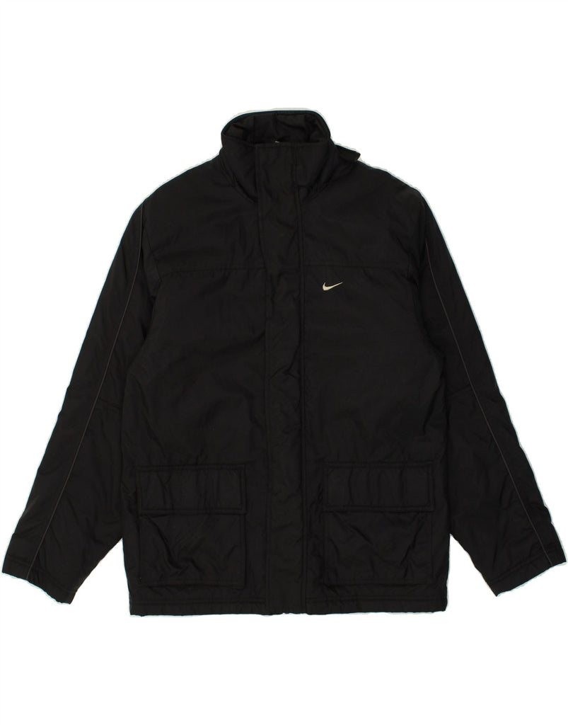 NIKE Mens Windbreaker Jacket UK 36 Small Black Nylon | Vintage Nike | Thrift | Second-Hand Nike | Used Clothing | Messina Hembry 