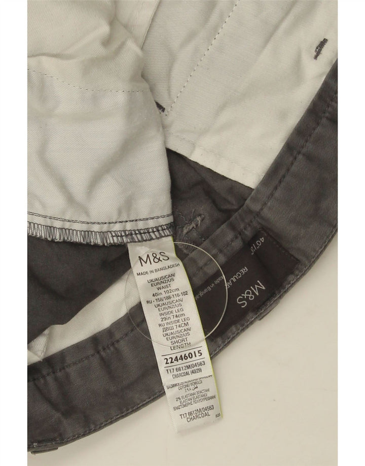 Marks & Spencer Mens Regular Chino Trousers W40 L29 Grey Cotton