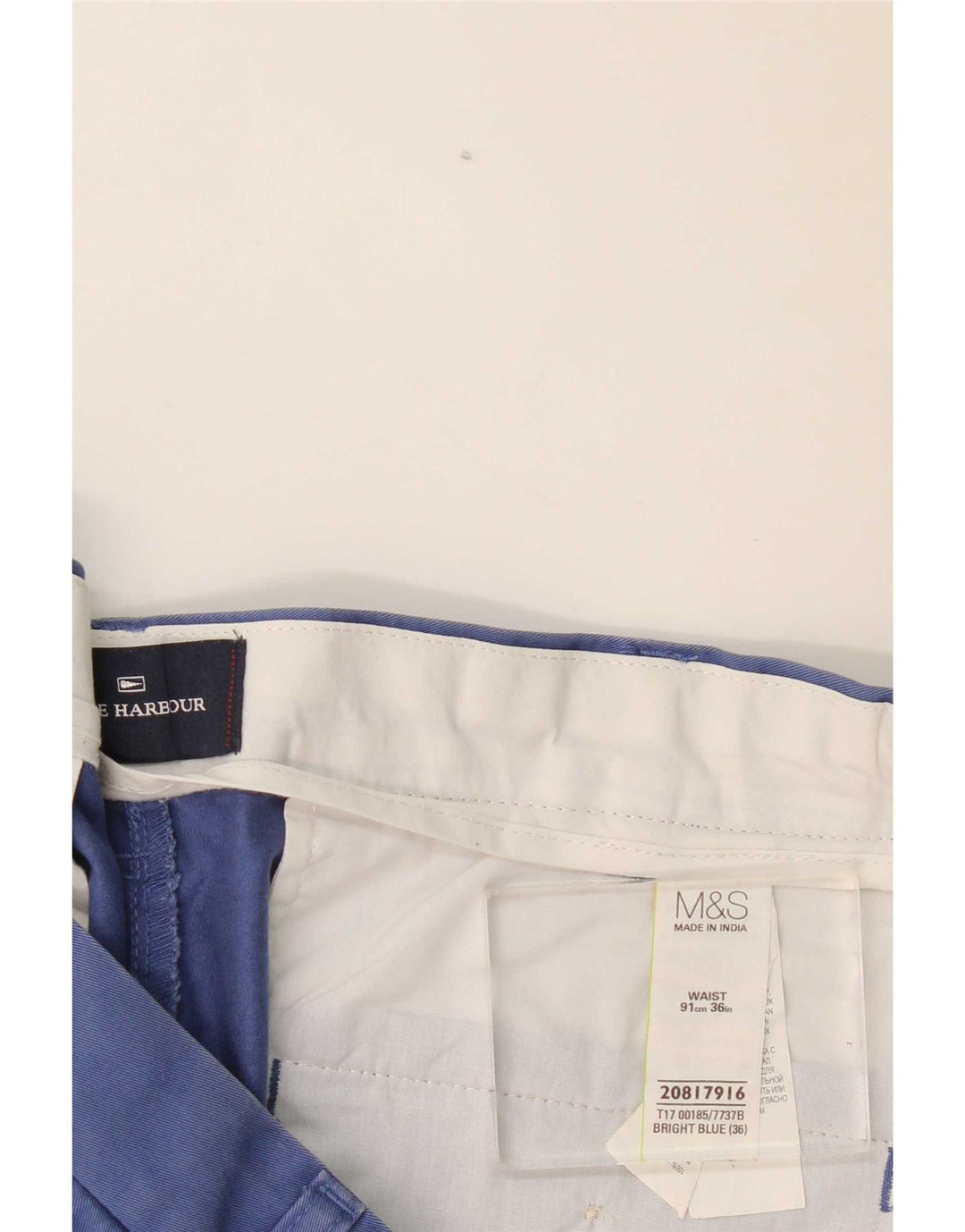 Marks & Spencer Mens Blue Harbour Chino Shorts W36 Large  Blue Cotton