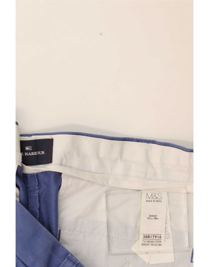 Marks & Spencer Mens Blue Harbour Chino Shorts W36 Large  Blue Cotton