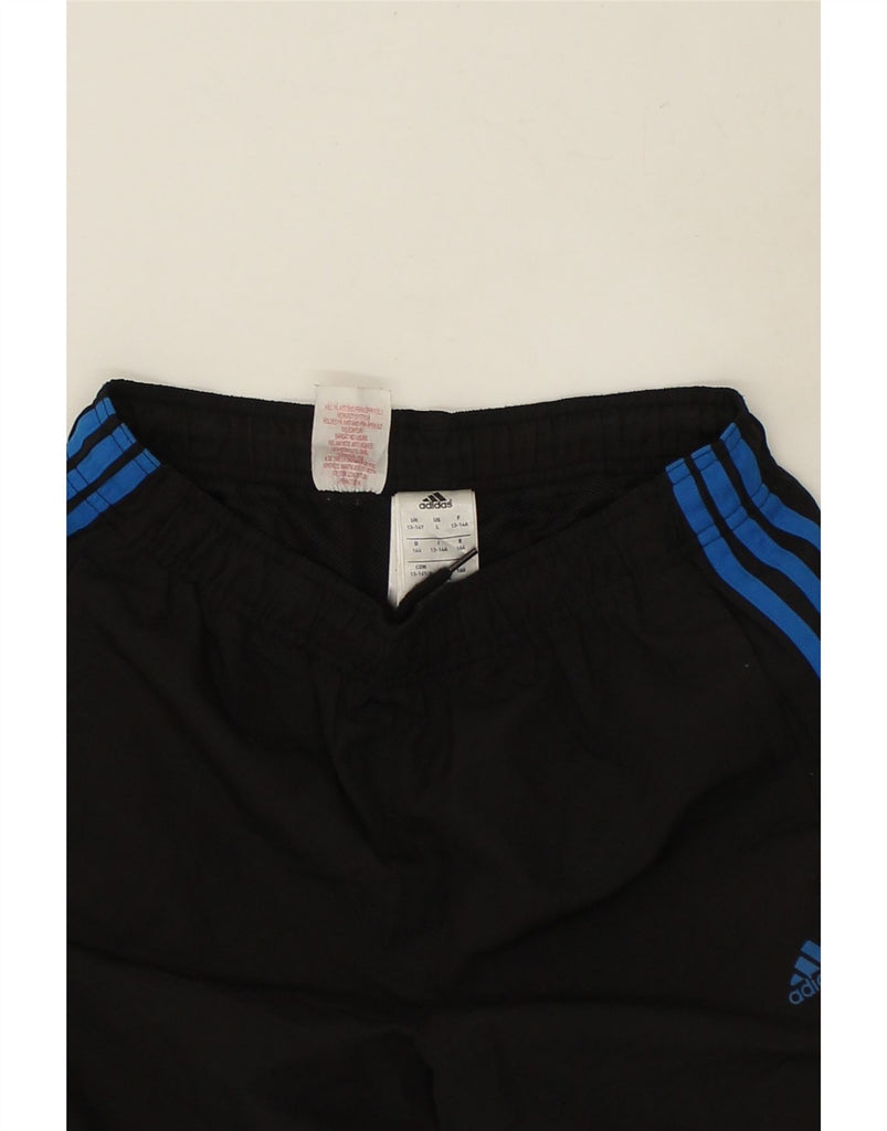 ADIDAS Boys Graphic Tracksuit Trousers Joggers 13-14 Years Black Polyester | Vintage Adidas | Thrift | Second-Hand Adidas | Used Clothing | Messina Hembry 