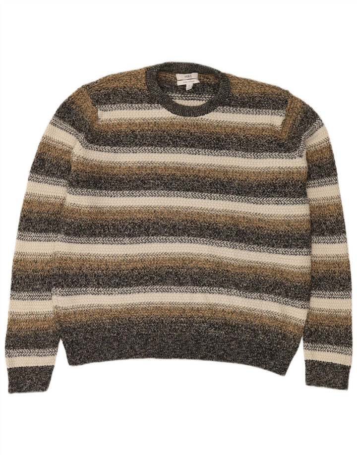 Marks & Spencer Mens Crew Neck Jumper Sweater XL Multicoloured Striped