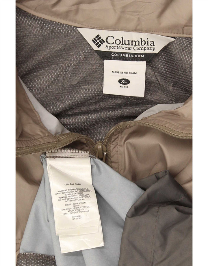 Columbia Mens Rain Jacket UK 42 XL Grey Colourblock Nylon