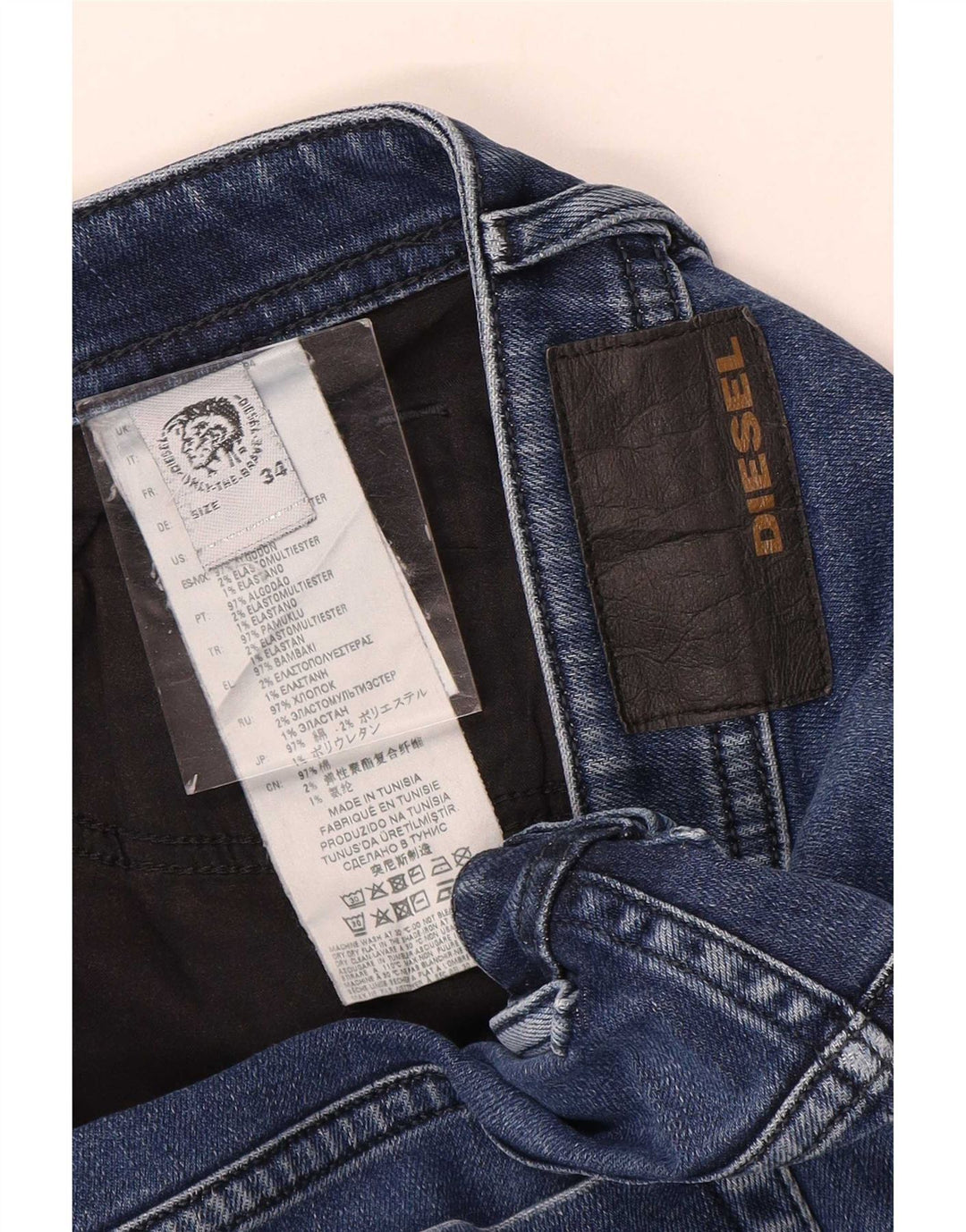 Diesel Mens Slim Jeans W34 L29 Blue Cotton