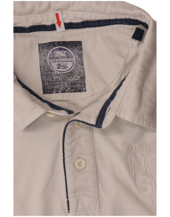 North Sails Mens Graphic Polo Shirt 2XL White Cotton