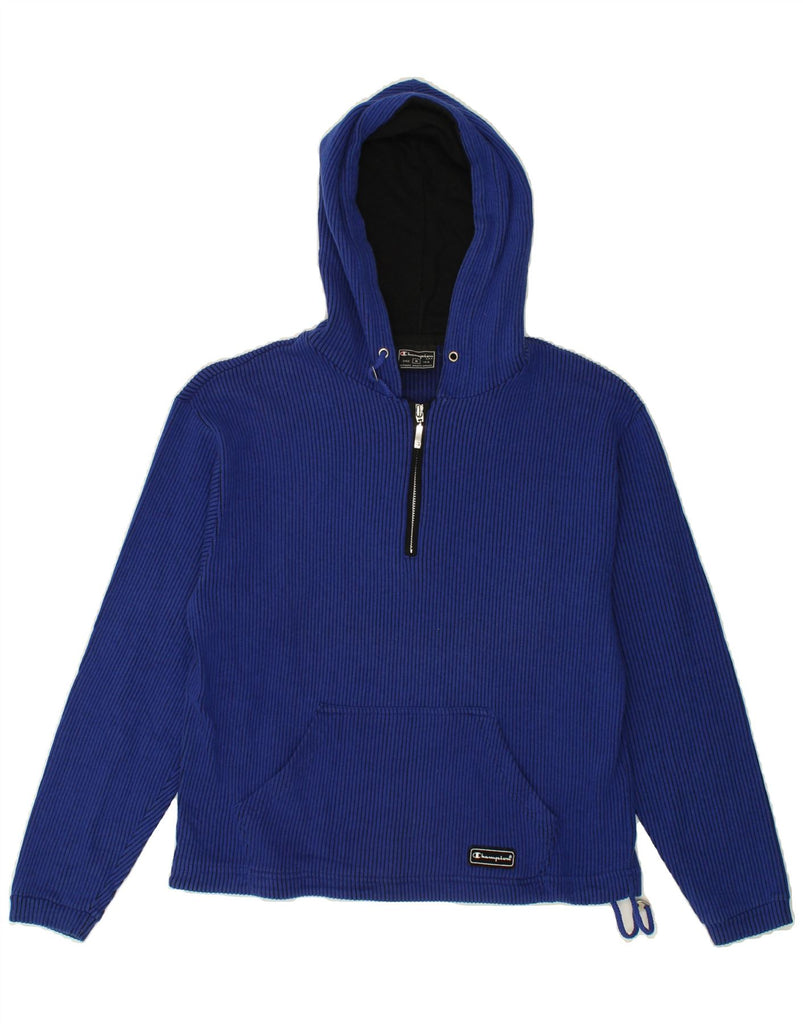 CHAMPION Womens Hoodie Jumper UK 14 Medium Blue Cotton Vintage Champion and Second-Hand Champion from Messina Hembry 