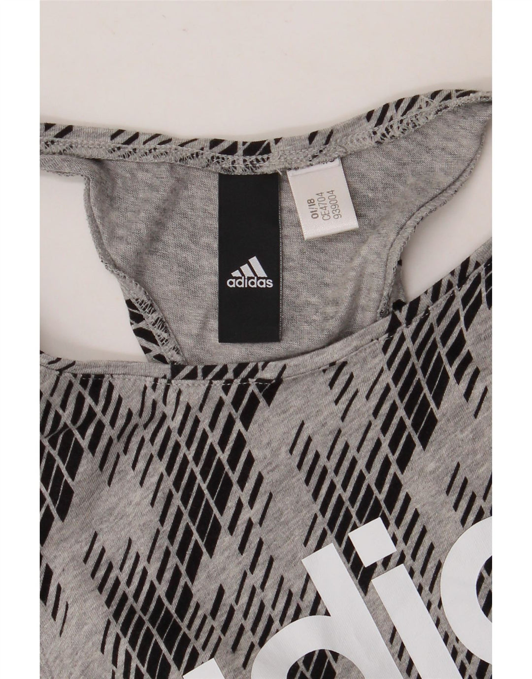 Adidas Womens Graphic Vest Top UK 8 Small Grey Geometric