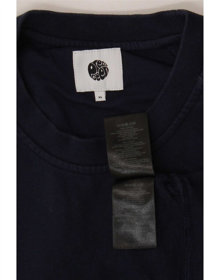 Pretty Green Mens Sweatshirt Jumper XL Navy Blue Cotton