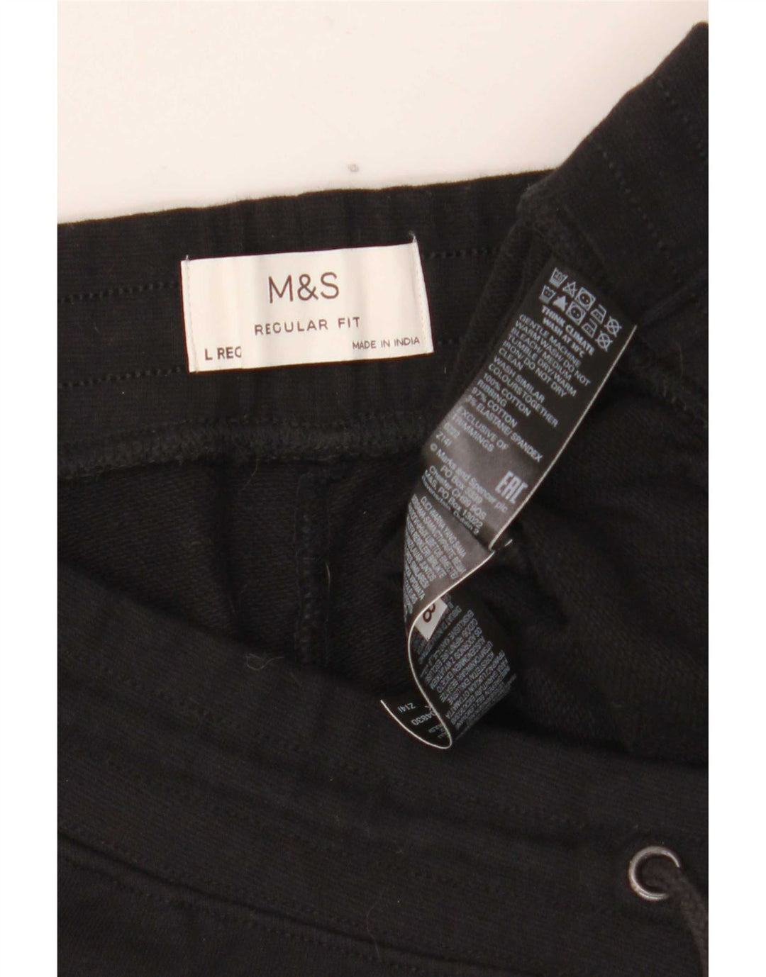 Marks & Spencer Mens Regular Fit Sport Shorts Large Black Cotton