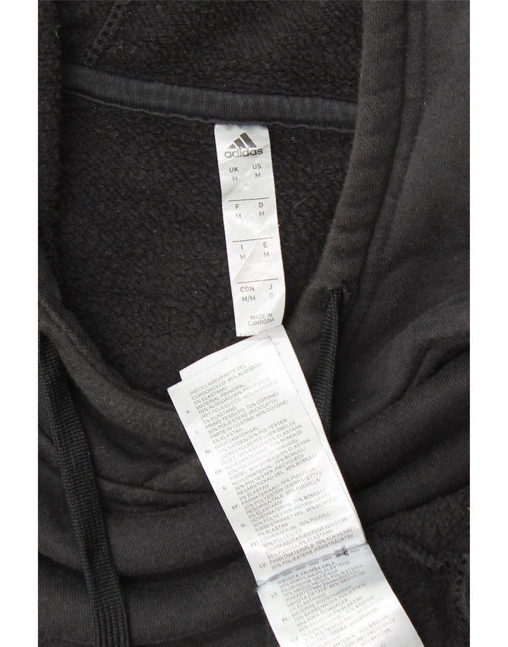 Adidas Mens Hoodie Jumper Medium Black Cotton