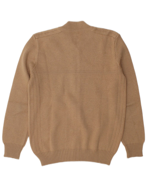 Vintage Mens Cardigan Sweater Medium Beige