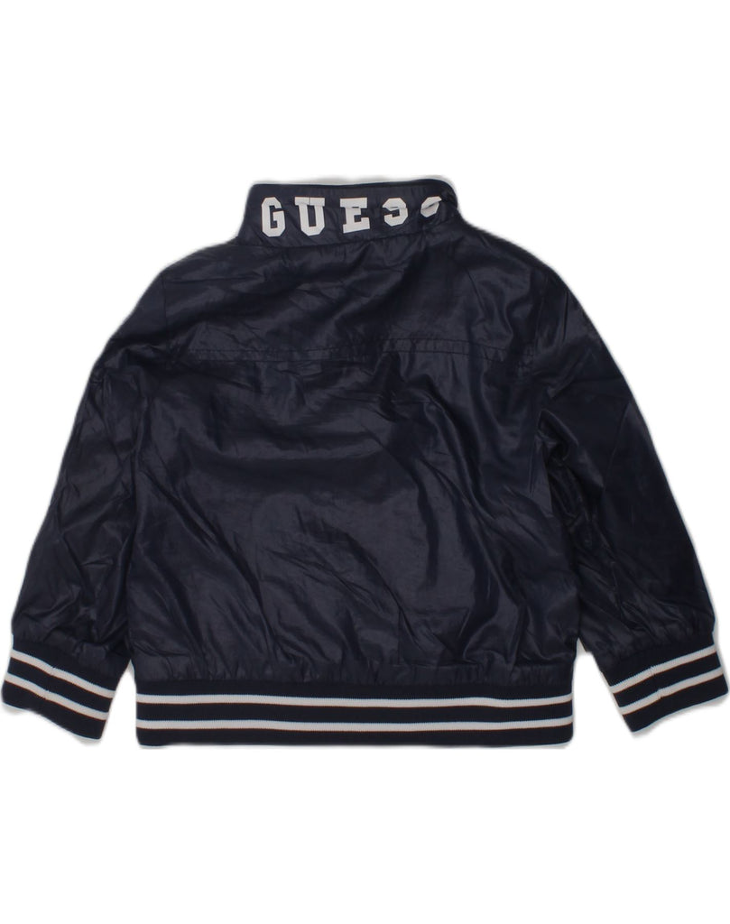 GUESS Baby Boys Bomber Jacket 9-12 Months Navy Blue Polyester | Vintage Guess | Thrift | Second-Hand Guess | Used Clothing | Messina Hembry 