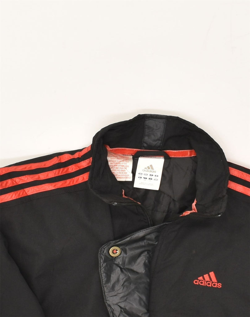 ADIDAS Boys Bomber Jacket 13-14 Years XL Black Cotton | Vintage Adidas | Thrift | Second-Hand Adidas | Used Clothing | Messina Hembry 