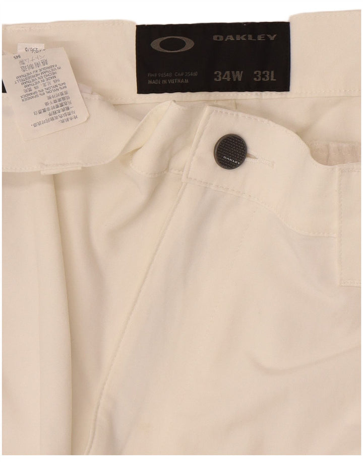 Oakley Mens Straight Chino Trousers W34 L33 White Nylon