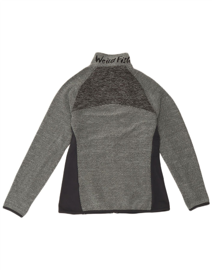 Weird Fish Womens Graphic Tracksuit Top Jacket UK 10 Small Grey Colourblock