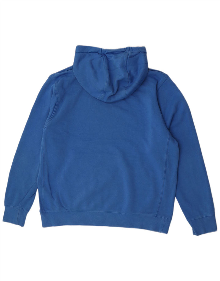 Nike Mens Hoodie Jumper Large Blue Cotton