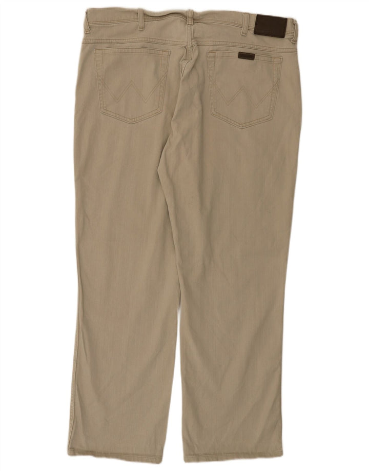 Wrangler Mens Regular Fit Straight Jeans W40 L32 Beige Cotton