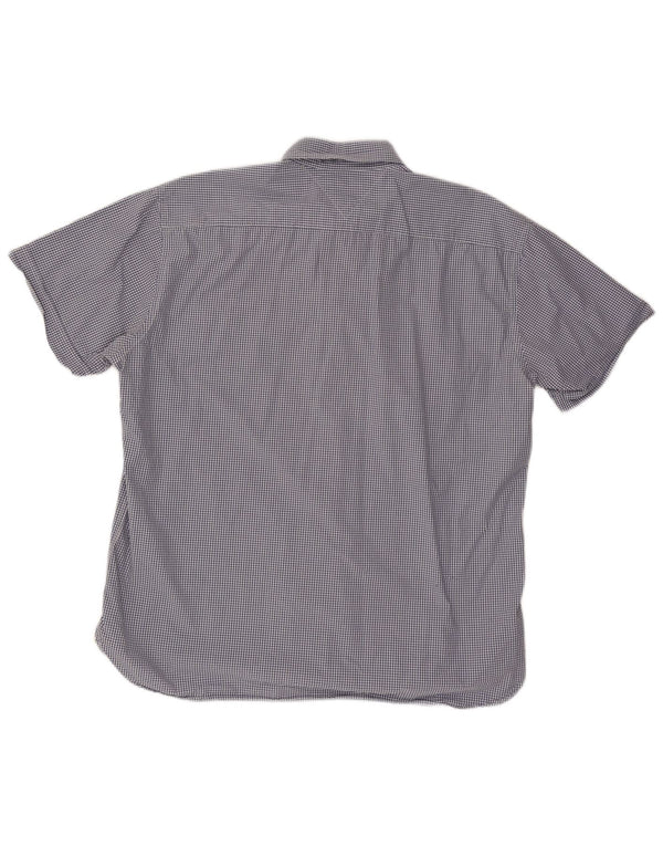 TOMMY HILFIGER Mens Short Sleeve Shirt 2XL Blue Gingham Cotton