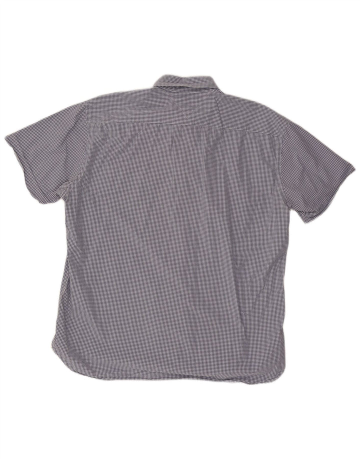 TOMMY HILFIGER Mens Short Sleeve Shirt 2XL Blue Gingham Cotton