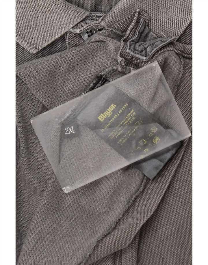Blauer Mens Polo Shirt 2XL Grey Cotton