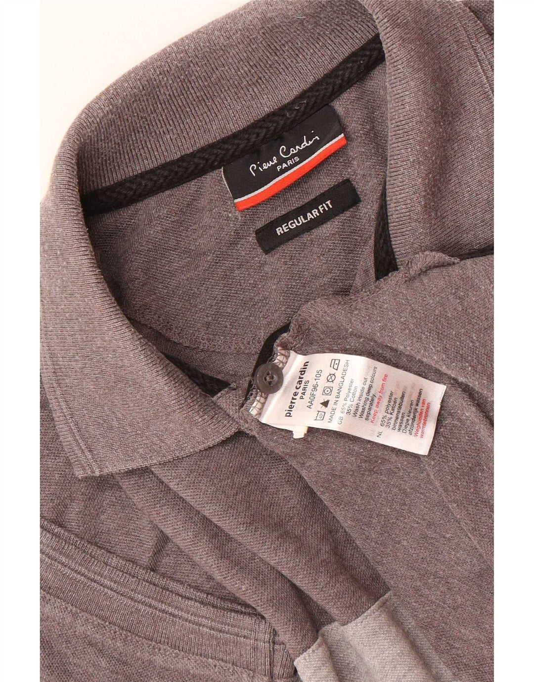 Pierre Cardin Mens Regular Fit Polo Shirt Small Grey Colourblock Polyester
