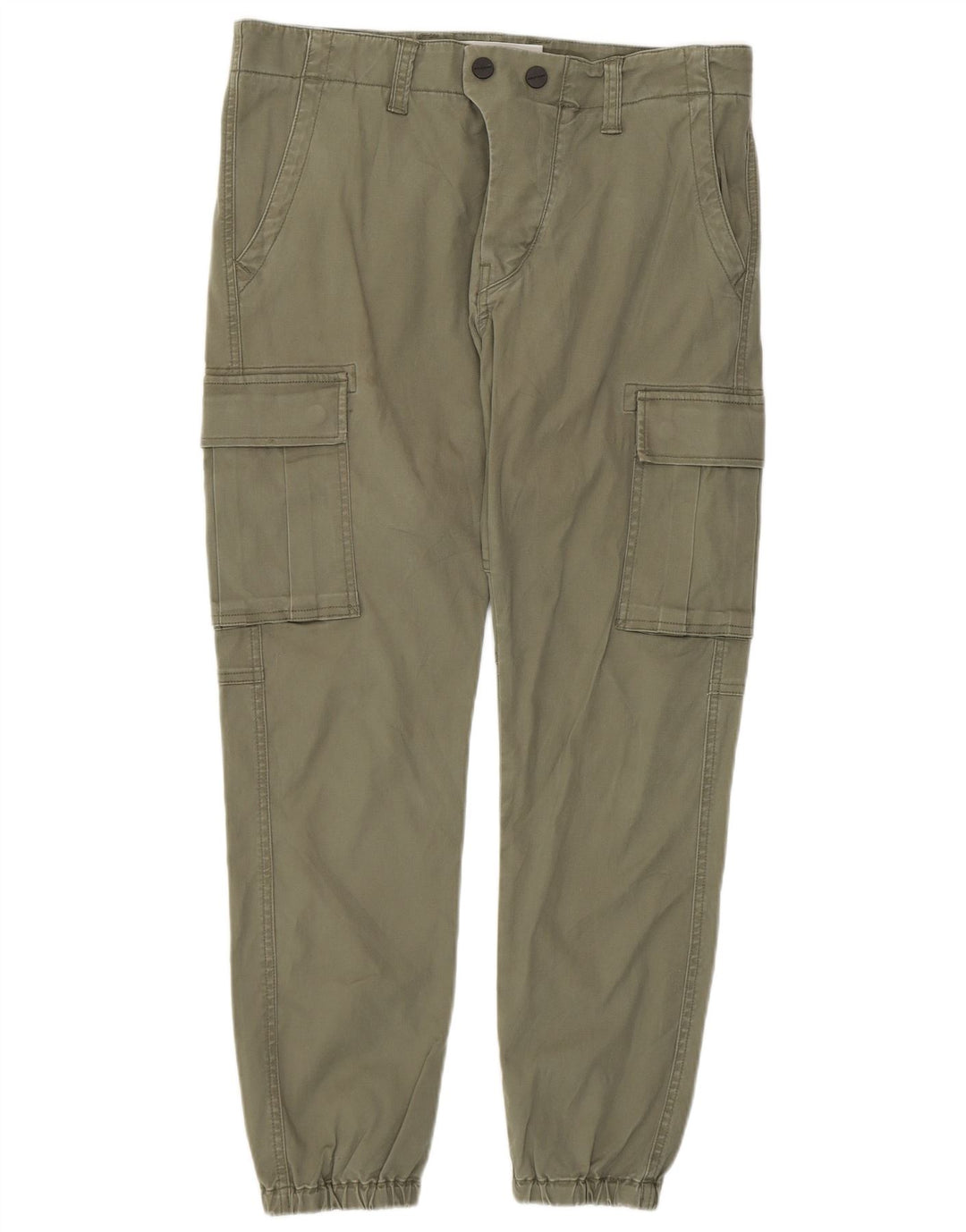 Replay Mens Joggers Cargo Trousers W27 L27 Khaki Cotton