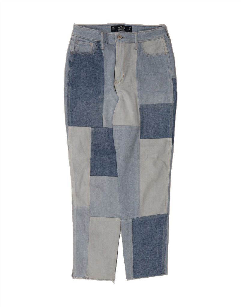 HOLLISTER Womens Mom High Rise Tapered Jeans W27 L27 Blue Patchwork Cotton Vintage Hollister and Second-Hand Hollister from Messina Hembry 