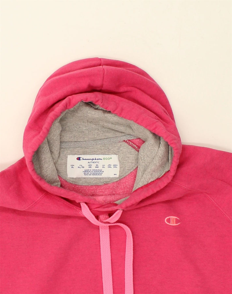 CHAMPION Womens Authentic Hoodie Jumper UK 18 XL Pink Cotton | Vintage Champion | Thrift | Second-Hand Champion | Used Clothing | Messina Hembry 