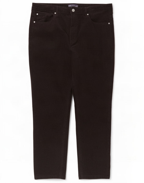 Marks & Spencer Womens Tapered Corduroy Trousers UK 18 XL W36 L28 Brown